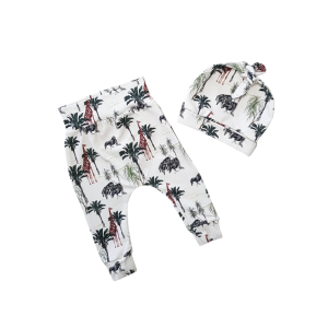 Harembroekje met muts giraffe zebra maat 50