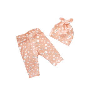 Legging met muts oranje madeliefjes maat 50