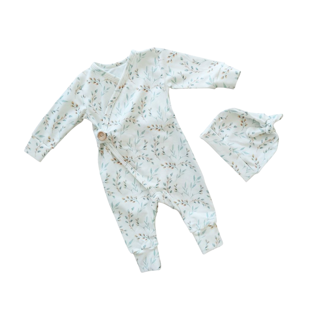 Boxpakje met muts eucalyptus